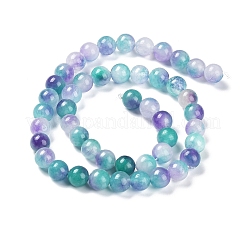 Граненые окрашенные натуральные белые нефритовые нити из бисера G-D073-01E