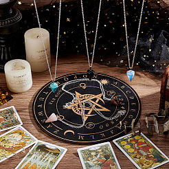 5 шт. 5-цветный стеклянный имитация драгоценных камней конусный кулон ожерелье комплект NJEW-GA0001-05