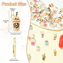 24 шт. 12 подвески в виде чашки для молочного чая из цинкового сплава&nbsp;ENAM-YW0008-47