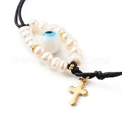 Регулируемые нейлоновые нити плетеные браслеты из бисера BJEW-JB06262-03