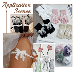 3 ярд полиэстеровой вышивки 3D бант кружева отделки&nbsp;OCOR-AR0001-80