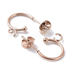 Серьги-полукольца из нержавеющей стали 304 с ионным покрытием (IP)&nbsp;STAS-Z028-B01-RG-01