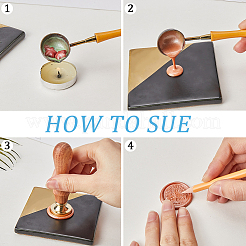 6 шт. 6 стиля латунной восковой печати головка штампа AJEW-CP0007-47