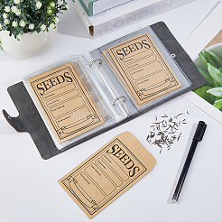 5-дюймовый чехол из искусственной кожи органайзер для хранения семян сада альбом с 2 кольцами DIY-FH0009-80B