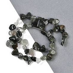 Натуральный зеленый рутиловый кварц самородки бусины нити G-B125-A14-01