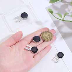 4 шт. 2 стиля запонки из латуни с черной эмалью&nbsp;BUTT-ME0001-07P