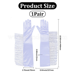 Свадебные перчатки из полиэстера с длинными кисточками&nbsp;AJEW-WH20020-001A