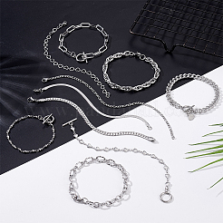 10шт 10 комплекта браслетов из нержавеющей стали&nbsp;BJEW-PH0004-48