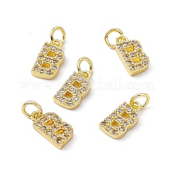 Настоящие 18к позолоченные латунные подвески с микропаве&nbsp;KK-E068-VB452-B