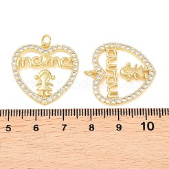 Латунные микропаве прозрачные подвески с фианитом&nbsp;KK-F931-10G