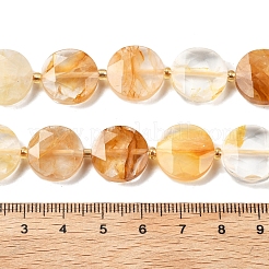 Бусы из натурального желтого гематоидного кварца G-C116-A160-03