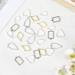 25 шт. 5 стиля подвески из сплава с полигональной оправой и открытой задней частью&nbsp;FIND-DJ0001-35