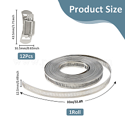 Хомуты для шлангов с червячной передачей из нержавеющей стали 304&nbsp;DIY-WH0656-09