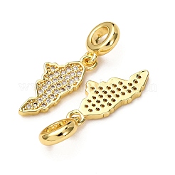 Латунь микропаве прозрачный кубический цирконий европейские подвески с подвесками KK-A265-07G