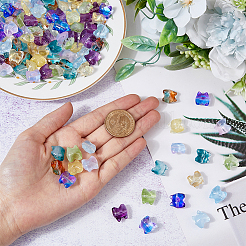 144шт 9 цвета прозрачные окрашенные распылением стеклянные бусины GLAA-FH0001-62