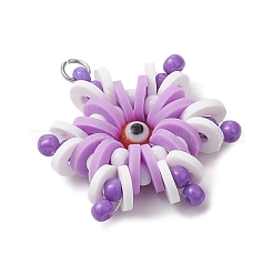 Круглые подвески из полимерной глины и снежинок ручной работы&nbsp;PALLOY-MZ00639-01