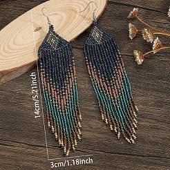 Прямоугольные серьги-подвески из богемского стекла ручной работы&nbsp;PO2470