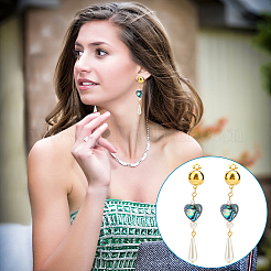 30 шт. полукруглая латунная фурнитура для сережек-клипс KK-UN0001-91G