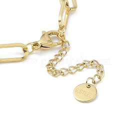 Браслеты из прямоугольных звеньев из нержавеющей стали 304 со скрепками для женщин&nbsp;BJEW-C071-02G