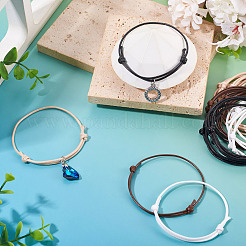 60шт 4 цвета регулируемый корейский вощеный полиэстеровый шнур для изготовления браслета&nbsp;AJEW-CW0001-05