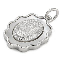 Латунные подвески с ракушкой и соединительным кольцом KK-D534-03P-02