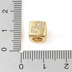 Латунь микропаве прозрачный кубический цирконий европейский бисер KK-K368-01G-10