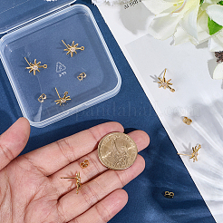 10 шт. латунная фурнитура для сережек-гвоздиков с микропаве из прозрачного кубического циркония&nbsp;KK-BBC0022-28