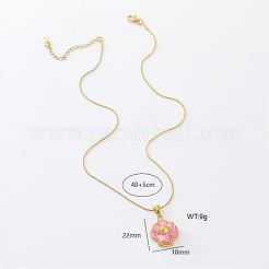 3 шт. ожерелье из нержавеющей стали с розовой эмалью и цветочным кулоном для женщин KQ5825