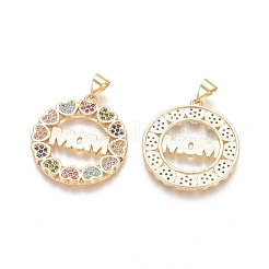 Латунные микро проложить кубического циркония подвески&nbsp;ZIRC-G152-25G