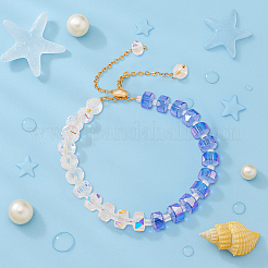 2шт 2 стиля браслеты-слайдеры из граненых стеклянных бусин&nbsp;BJEW-HY0001-25B