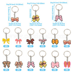 12 шт. 12 стиля пластиковых брелоков-бантов из ПВХ&nbsp;KEYC-TA0001-54