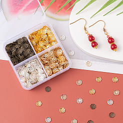 1600шт 4 цвета 8-лепестковые железные колпачки для бусин&nbsp;IFIN-CJ0001-64