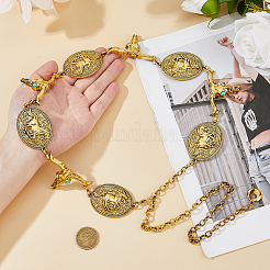 1 шт. тибетский стиль сплав овальный и череп крупного рогатого скота голова цепи звенья талии живота тела цепи для женщин&nbsp;AJEW-DC0003-23AG