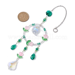 Стеклянные подвески в виде цветов HJEW-TA00135