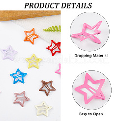 48 шт. 12-х цветные заколки-кнопки из сплава со звездочками и эмалью&nbsp;OHAR-CP0001-27