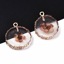 Прозрачная прозрачная эпоксидная смола и подвески из засушенных цветов RESI-S383-075-D02