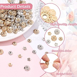 600 шт. 6 стиля ccb пластиковые колпачки для бусин&nbsp;CCB-YW0001-78