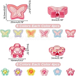 48шт 12 стиля покрытия акриловых бусин OACR-AR0001-27