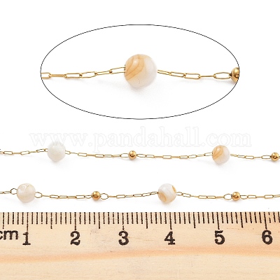 Круглые цепочки ручной работы из натуральных ракушек из бисера CHS-P019-01G-1