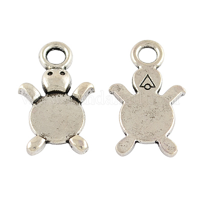 Тибетский стиль сеттинги сплава черепаха кулон кабошон TIBEP-S281-AS-LF-1