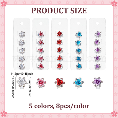 40 шт. 5 цвета железные стразы заколки для волос для девочек прически MRMJ-ME0001-01-1