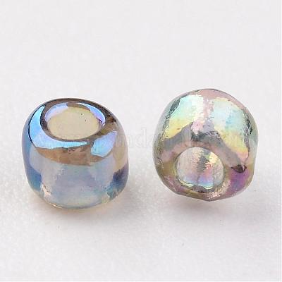 Круглый прозрачный цвета радуги стеклянный бисер X-SEED-A007-2mm-172-1