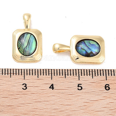 Подвески из латуни из натуральных ракушек паве KK-C051-53G-1