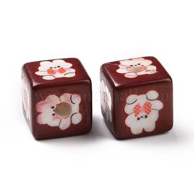 Непрозрачные печатные бусы акриловые MACR-C007-01B-1