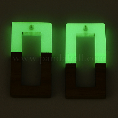 Подвески из орехового дерева и светящейся в темноте смолы RESI-N039-72-1