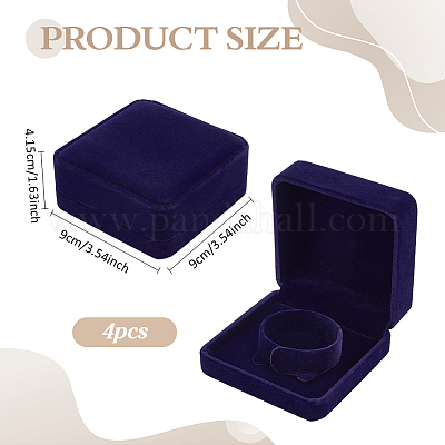 Квадратные бархатные коробки для демонстрации браслетов CON-WH0095-134B-1