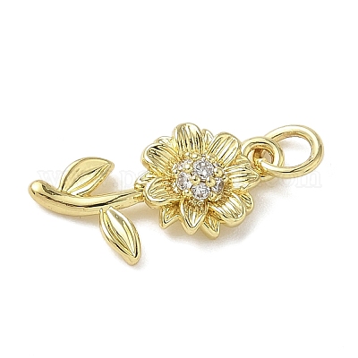 Латунные микро проложить кубического циркония подвески KK-L248-15G-01-1