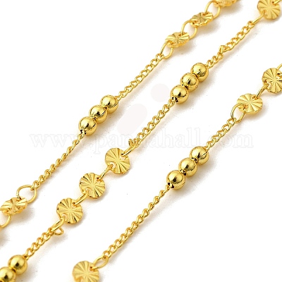 Латунная текстурированная плоская круглая с круглыми звеньями CHS-H112-14G-1