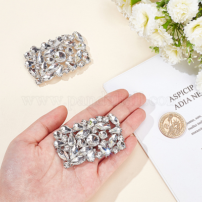 1 пара украшений для обуви из сплава и страз FIND-AN0001-11B-1