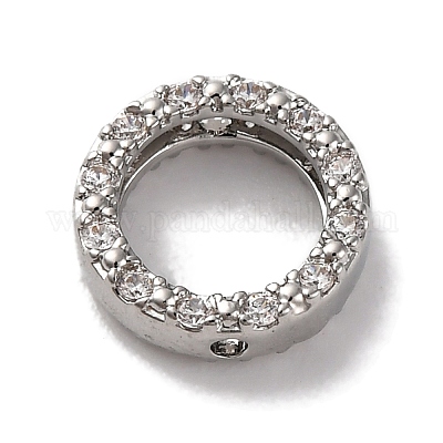 Стойка из латуни с покрытием из кубического циркония с рамкой из бусин KK-S406-09E-P-1